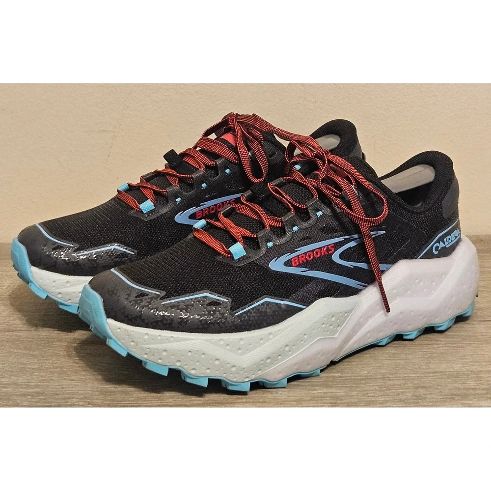 Brooks Caldera 7 Womens Trail Running Shoes Black Blue Red 1204041B083 Size 8 B